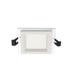 LED SQUARE PANEL DOWNLIGHT RECESSED MOUNTED WITH GLASS LENA-SG 100x100x40mm 6W 564Lm 3000K (WARM WHITE) 2023490 VITO