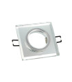 SPOT LIGHT FIXTURE RECESSED MOUNTED CRYSTAL-S SQUARE CHROME & GLASS GU5.3 MR16 90x90x22mm 2012070 VITO