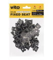 PLASTIC FIXED SEAT 9mm BLACK 50 PCS IN BAG 7100490 VITO