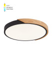 LED CEILING ROUND LIGHTING FIXTURE FINESSE R2-45 φ500*H50 45W 3xCCT-DIP SWITCH BLACK+WOOD 2026230 VITO