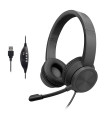 LAMTECH USB STEREO HEADPHONE WITH MIC NOISE CANCELLING BLACK