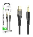 LAMTECH AUDIO CABLE TYPE-C TO 3.5MM JACK BLACK 1M