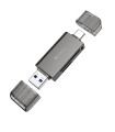 LAMTECH USB/TYPE-C 3.0 HIGH SPEED CARD READER METAL GREY