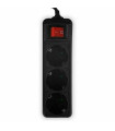 LAMTECH POWER STRIP WITH SWITCH 3 OUTLETS BLACK 3M