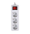 LAMTECH POWER STRIP WITH SWITCH 3 OUTLETS WHITE 3M