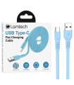 LAMTECH TYPE-C 3.0A FLAT CHARGING CABLE 1M BLUE