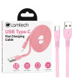 LAMTECH TYPE-C 3.0A FLAT CHARGING CABLE 1M PINK