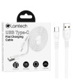 LAMTECH TYPE-C 3.0A FLAT CHARGING CABLE 1M WHITE