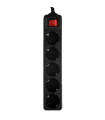 LAMTECH POWER STRIP WITH SWITCH 5 OUTLETS BLACK 1.5M