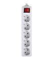 LAMTECH POWER STRIP WITH SWITCH 5 OUTLETS WHITE 1.5M