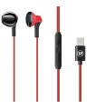 LAMTECH TYPE-C SMARTPHONE EARPHONES WITH MIC RED