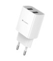 LAMTECH TRAVEL WALL CHARGER 2.1A WITH 2xUSB WHITE