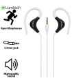 LAMTECH SPORT MOBILE EARPHONES WITH MIC WHITE