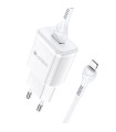 LAMTECH WALL CHARGER QC3.0 18W WITH LIGHTNING CABLE 1M WHITE