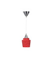 PENDANT LIGHTING FIXTURE CORE-D 1xE27 MADE OF GLASS RED Φ125x133mm 4101760 VITO